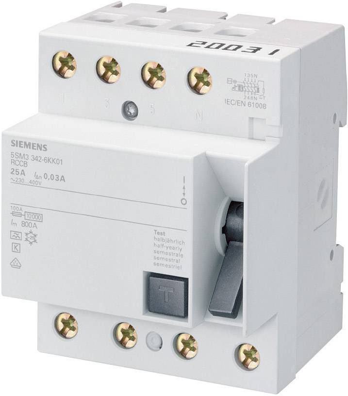 Siemens 5SM33426  FI-Schutzschalter  A   4polig 25 A 0.03 A 400 V