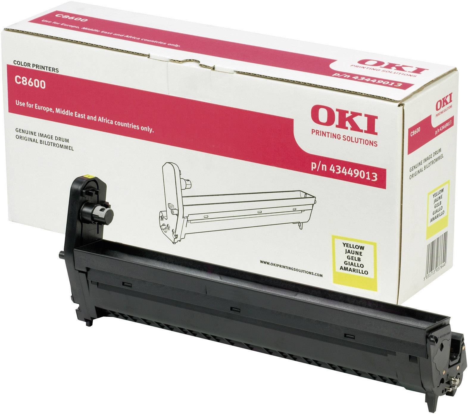 OKI Trommeleinheit Trommel Drum Unit C8600 C8800 43449013 Original Gelb 20000 Seiten