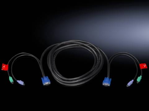 Rittal KVM Anschlusskabel [2x PS/2-Stecker, VGA-Stecker, USB 2.0 Stecker A - 2x PS/2-Stecker, VGA-S