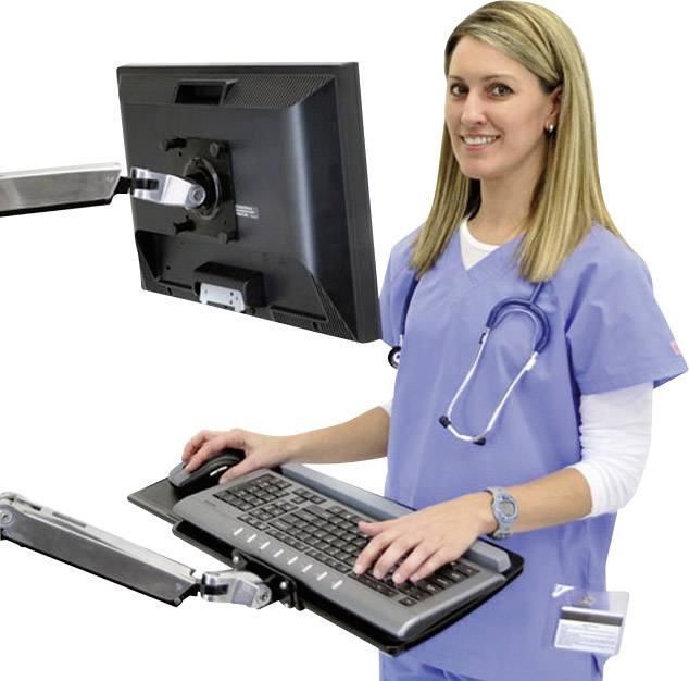 Ergotron LX - Tastatur-/Mausablage mit Stützarmhalterung - geeignet für Wandmontage, an Wandschiene montierbar - Polishe