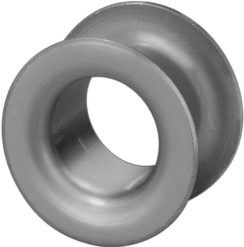 Graues, zylinderförmiges Gummirohr mit abgerundeten Kanten und einer zentralen Öffnung, das eine flexible Dichtung darstellt.