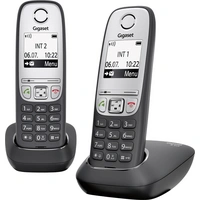 Gigaset A415 Duo DECT, GAP Schnurloses Telefon analog  Freisprechen Schwarz Gigaset A415 Duo DECT, GAP Schnurloses Telefon analog  Freisprechen Schwarz