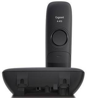 Gigaset A415A schwarz DECT, GAP Schnurloses Telefon analog Anrufbeantworter, Freisprechen Schwarz