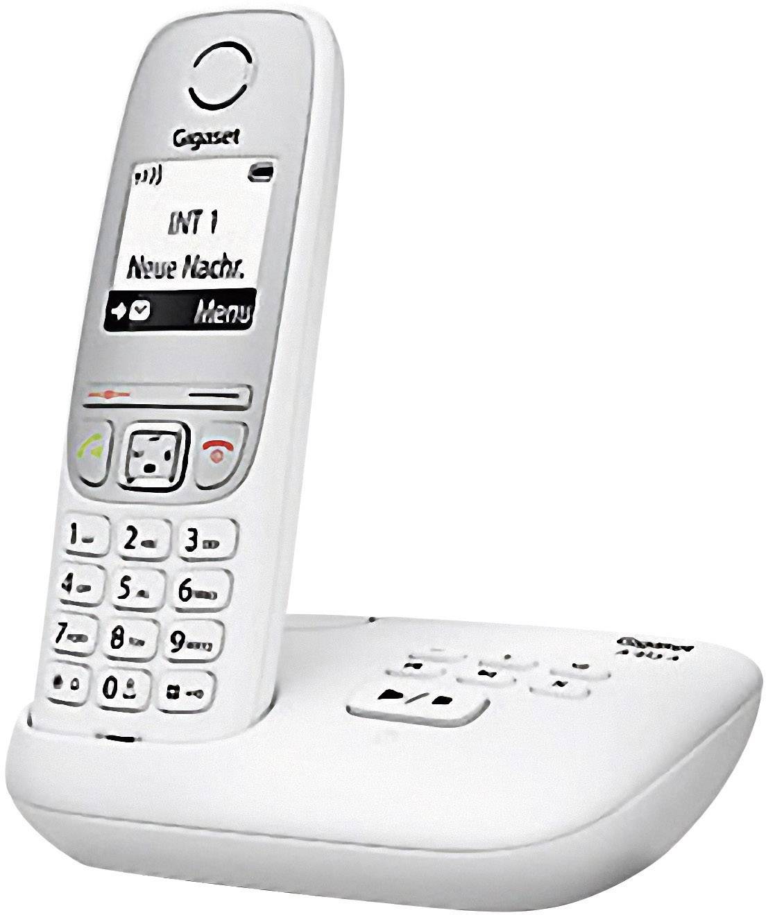 Gigaset A415A DECT, GAP Schnurloses Telefon analog  Anrufbeantworter, Freisprechen Weiß