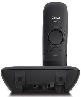 Gigaset A415A Trio DECT, GAP Schnurloses Telefon analog Anrufbeantworter, Freisprechen Schwarz