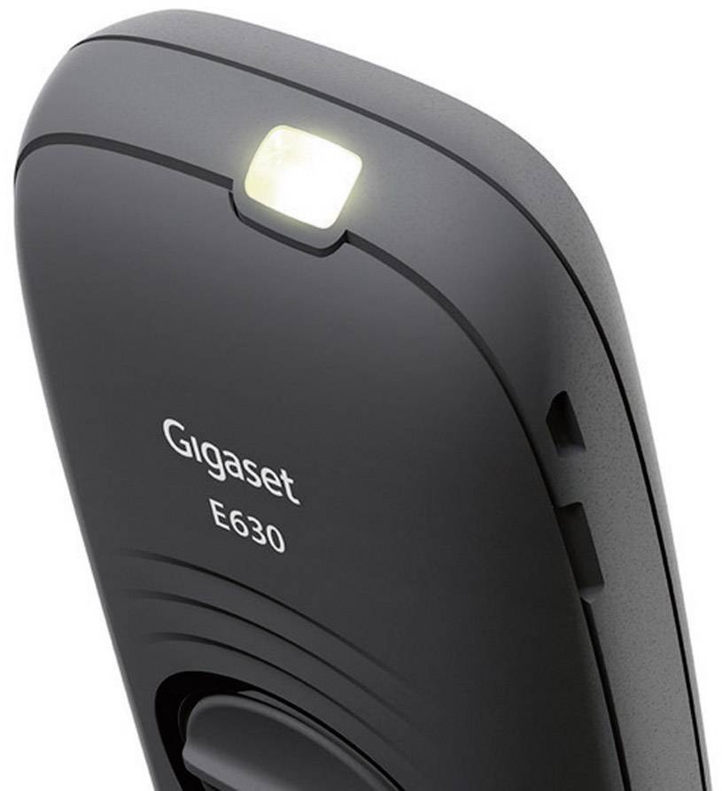 Gigaset E630 DECT, GAP Schnurloses Telefon analog Outdoor, Taschenlampe, Headsetanschluss Schwarz