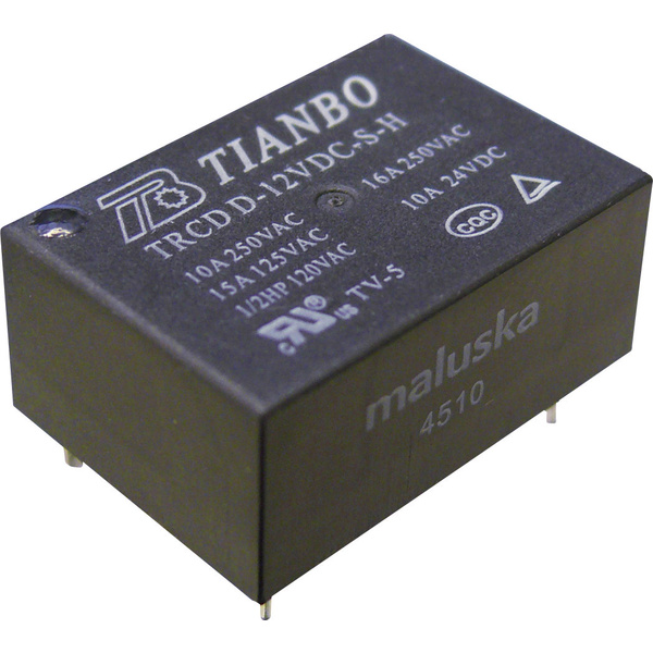 Tianbo Electronics TRCD-L-12VDC-S-H Printrelais 12 V/DC 16A 1 Schließer