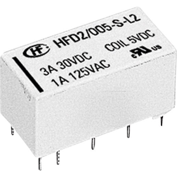 Hongfa HFD2/012-S-L2-D Relais pour circuits imprimés 12 V/DC 3 A 2 inverseurs (RT)