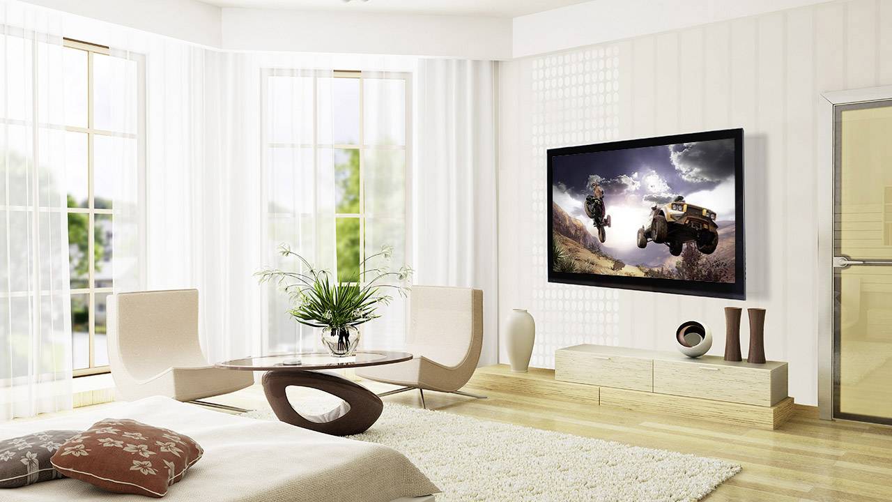 SpeaKa Professional Wall Tilt TV-Wandhalterung Integrierte Wasserwaage, Geeignet für Curved-TV's, Werkzeugfreie Einstellung des