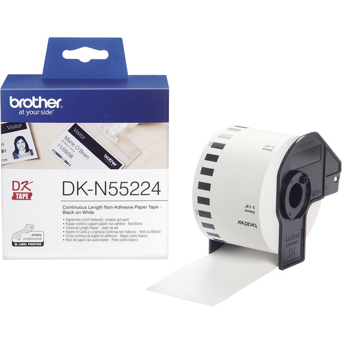 Brother DK-N55224 Etiketten Rolle 54mm x 30.48m Papier Weiß 1 St. Nicht klebend DKN55224 Universal-Etiketten
