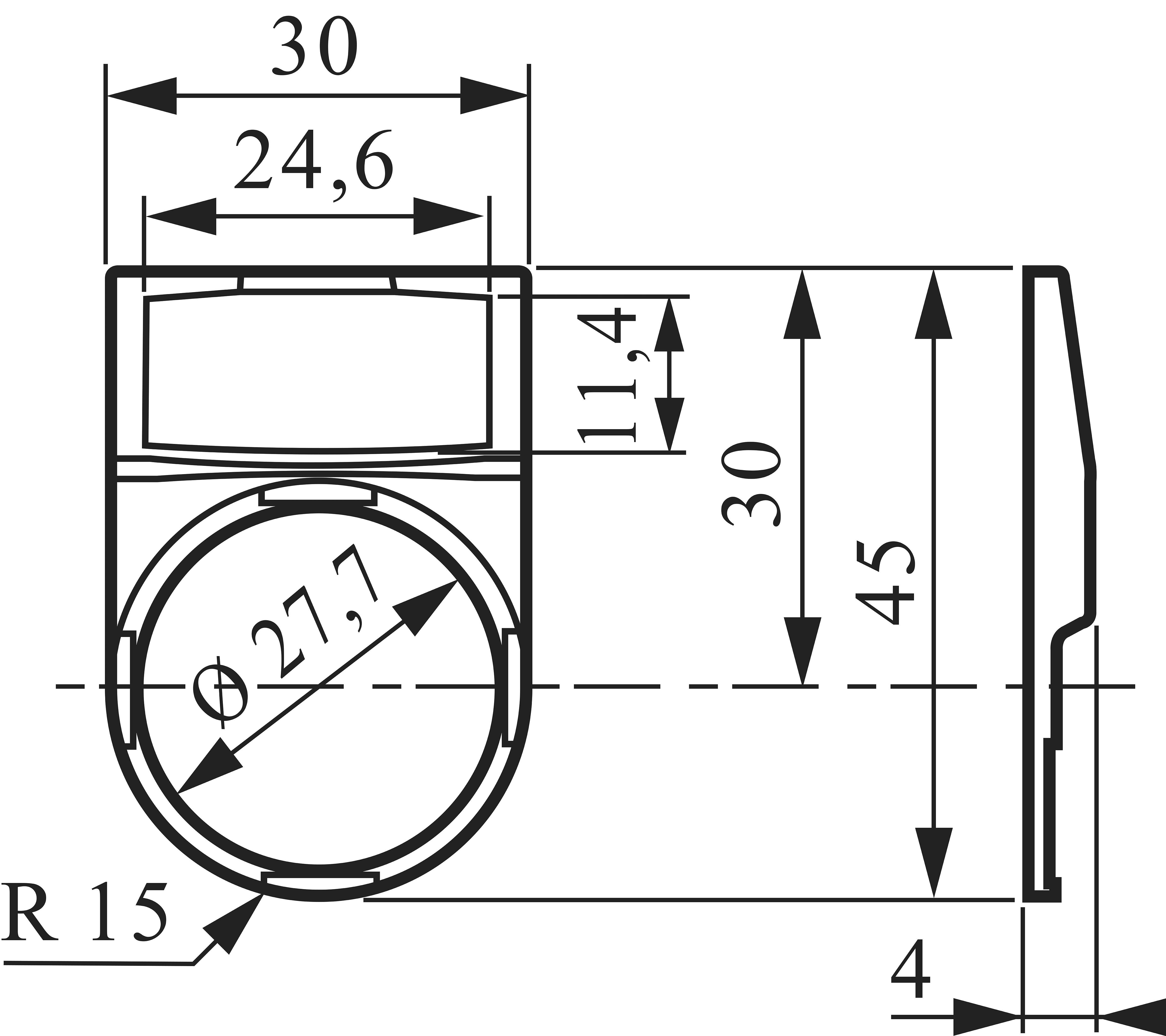 BACO LWP3 224315 Schildträger rund Schwarz