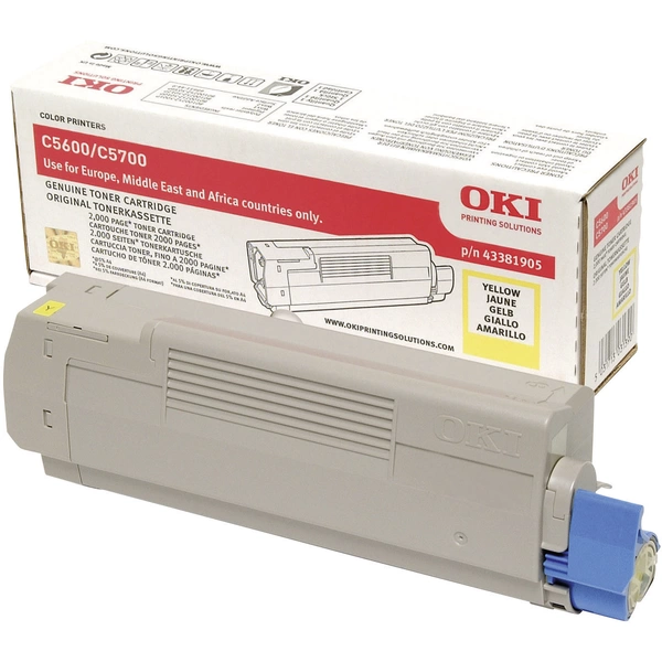 OKI Toner C5600 C5700 Original Gelb 2000 Seiten 43381905 OKI Toner C5600 C5700 Original Gelb 2000 Seiten 43381905