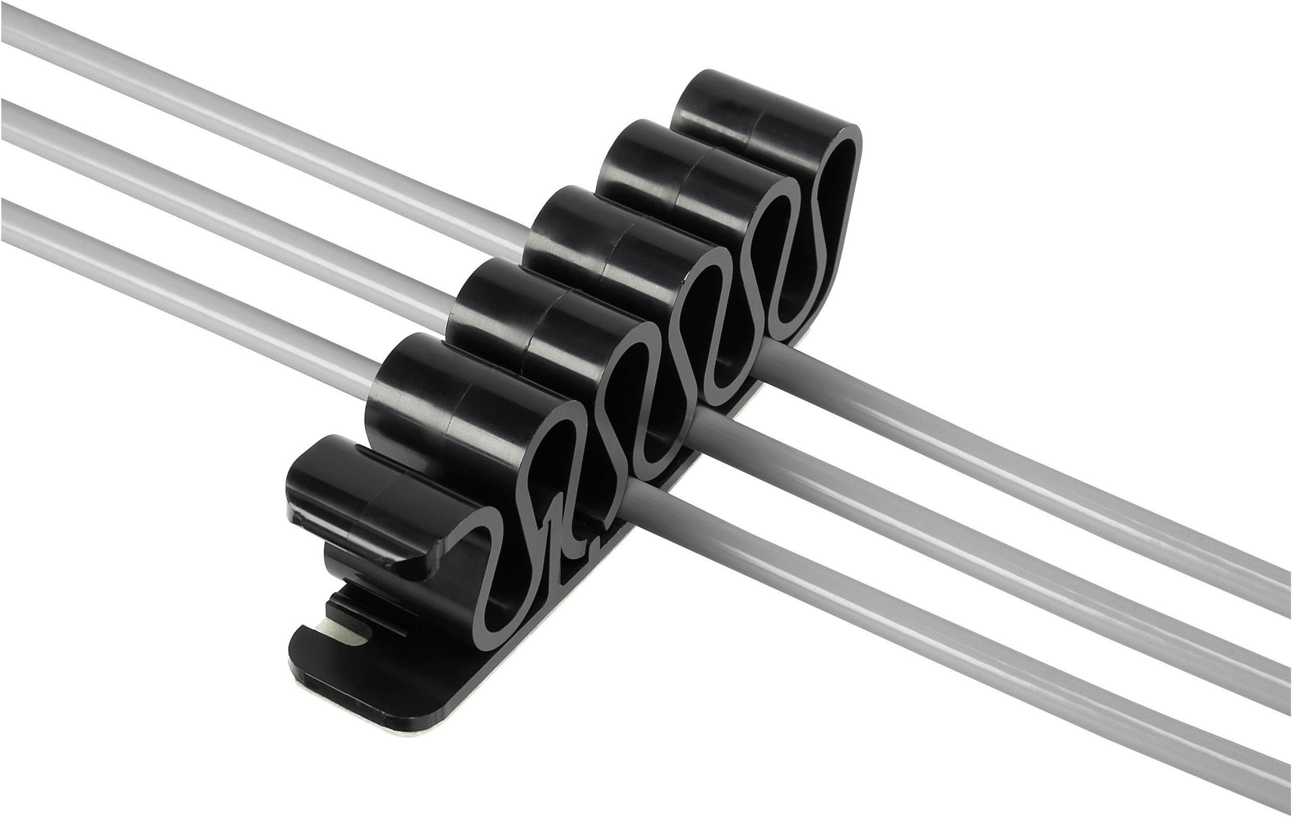 TRU Components Kabelclip selbstklebend 630913 Bündel-Ø-Bereich 8mm (max) Schwarz