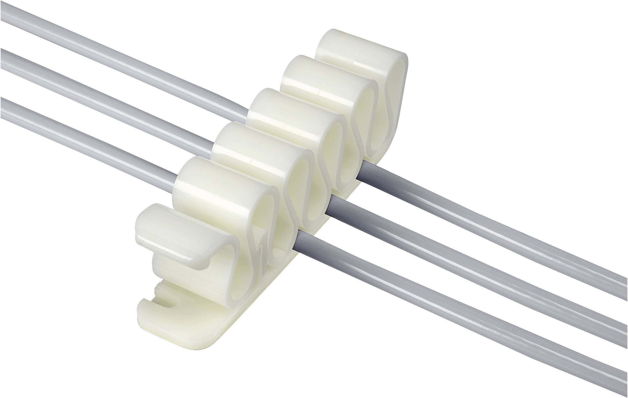 TRU COMPONENTS Kabelclip selbstklebend 1572343 Bündel-Ø-Bereich 8mm (max) Weiß