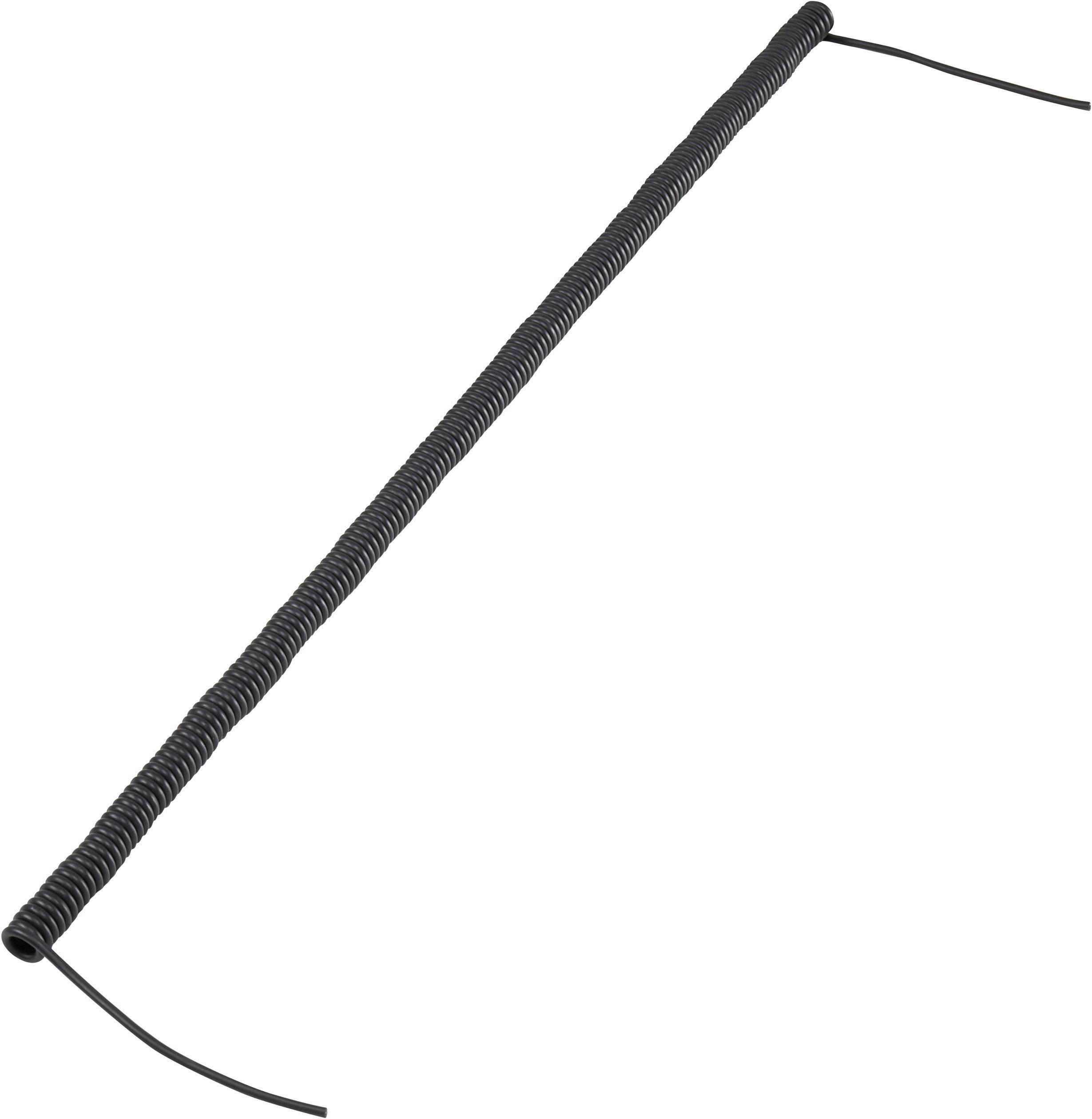 TRU Components 1570977 Spiralkabel 170mm / 500mm 2 x 0.12mm² Schwarz 1St.