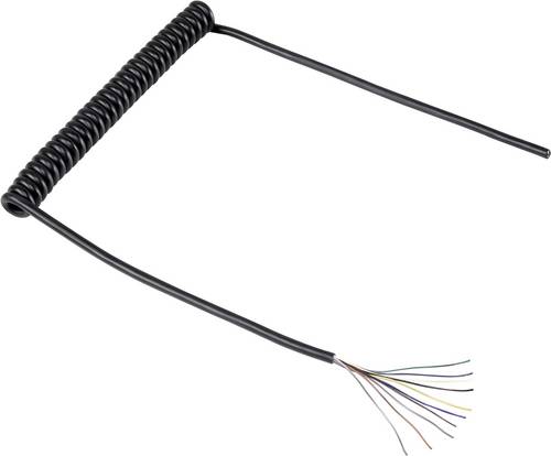 TRU Components 1571517 Spiralkabel 300 mm / 900 mm 10 x 0.12 mm² Schwarz 1 St.