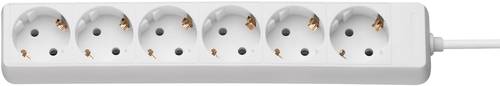 1593791 Steckdosenleiste ohne Schalter 6fach Weiß Schutzkontakt 1St.