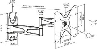SpeaKa Professional Dekor TV-Wandhalterung 58,4cm (23") - 106,7cm (42") Neigbar+Schwenkbar Eiche