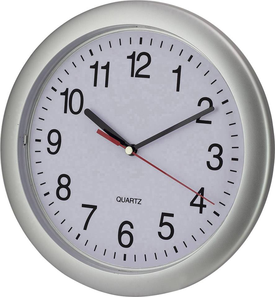 EuroTime 22222 Quarz Wanduhr 25cm Silber