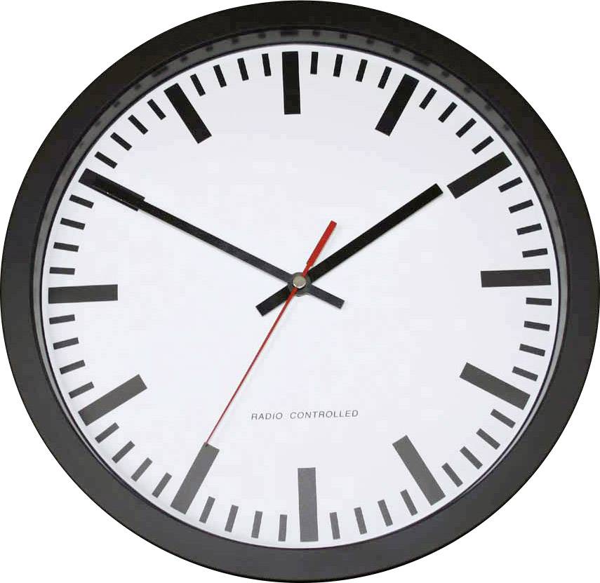 EUROTIME 56805 Funk Wanduhr 30 cm Schwarz