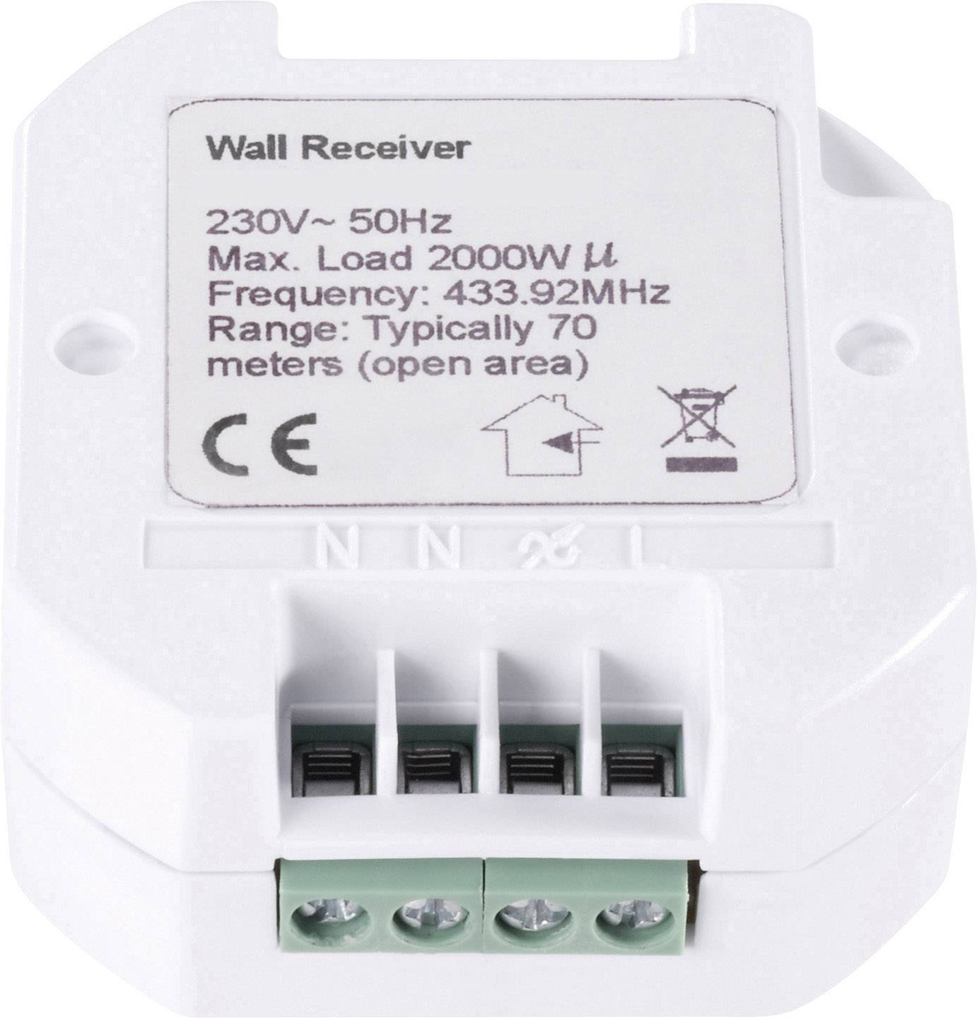RSL Funk-Schalter Unterputz 1-Kanal zum Einlegen in UP-Dose Schaltleistung (max.) 2000W Reichweite max. (im Freifeld) 70m
