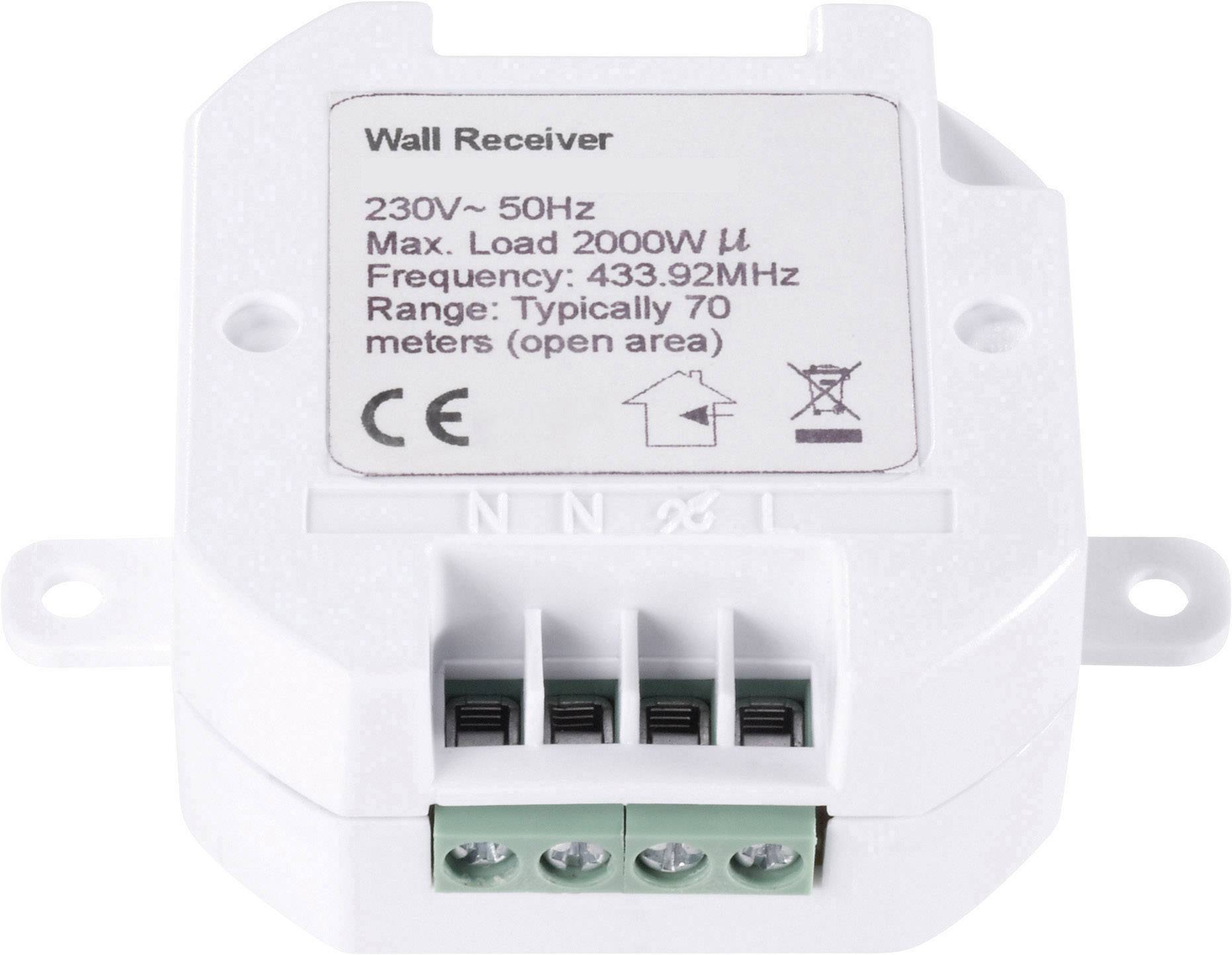 RSL Funk-Schalter Unterputz 1-Kanal mit Montageösen Schaltleistung (max.) 2000W Reichweite max. (im Freifeld) 70m