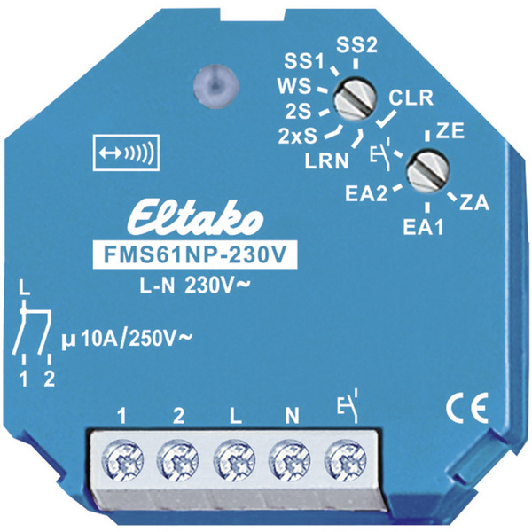 Eltako FMS61NP-230V Funk Schaltaktor Stromstoß-Schalter 1-Kanal Unterputz Schaltleistung (max.) 2000W Reichweite max.