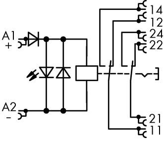 WAGO 789-1346 Industrierelais Nennspannung: 24 V/DC Schaltstrom (max.): 8A 2 Wechsler 1St.
