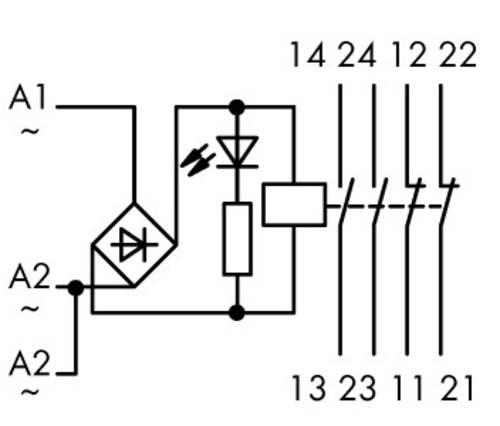 WAGO 789-536 Industrierelais Nennspannung: 24 V/DC, 24 V/AC Schaltstrom (max.): 4 A 2 Schließer, 2