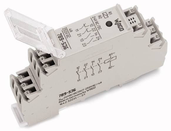 WAGO 789-552 Industrierelais Nennspannung: 12 V/DC, 12 V/AC Schaltstrom (max.): 4A 4 Schließer 1St.