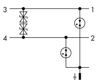 Elektronische Schaltung mit zwei Thyristoren und einer Gleichrichterbrücke, die auf einer Leiterplatte verbunden sind.