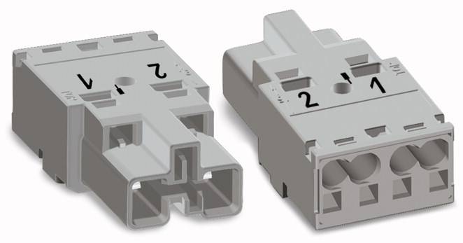 WAGO 770-252 Netz-Steckverbinder WINSTA MIDI Stecker, gerade Gesamtpolzahl: 2 25A Grau 100St.
