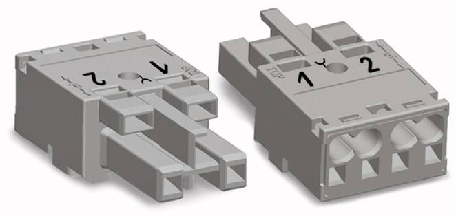 WAGO 770-242/060-000 Netz-Steckverbinder WINSTA MIDI Buchse, gerade Gesamtpolzahl: 2 25 A Grau 100 St.