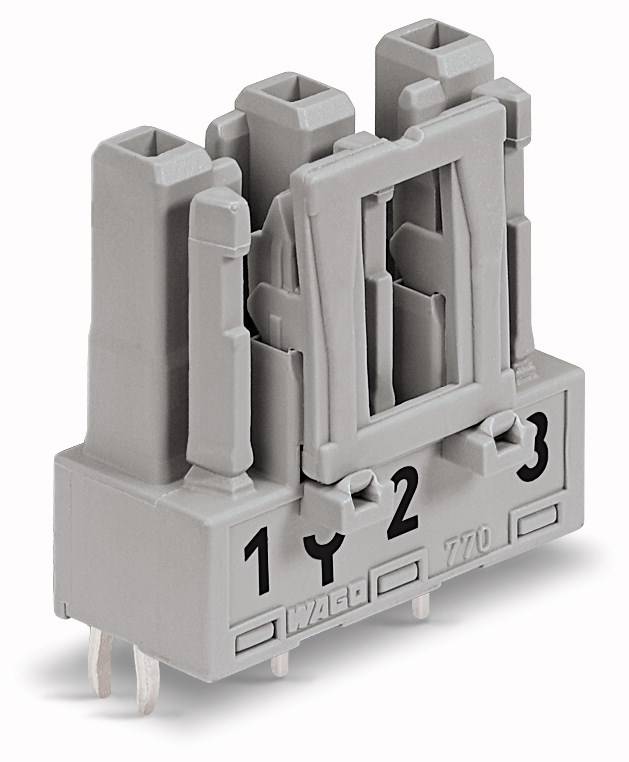 WAGO 770-843 Netz-Steckverbinder WINSTA MIDI Buchse, Einbau vertikal Gesamtpolzahl: 3 25A Grau 100St.