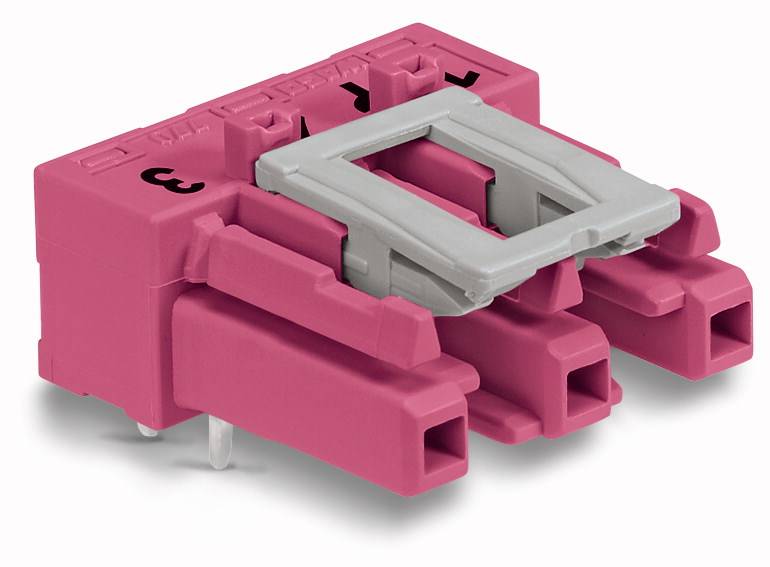 WAGO Netz-Steckverbinder WINSTA MIDI Buchse, Einbau horizontal Gesamtpolzahl: 3 25 A Pink 100 St.