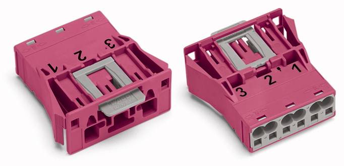 WAGO Netz-Steckverbinder WINSTA MIDI Stecker, gerade Gesamtpolzahl: 3 25 A Pink 100 St.