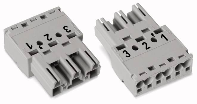 WAGO 770-253 Netz-Steckverbinder WINSTA MIDI Stecker, gerade Gesamtpolzahl: 3 25A Grau 100St.