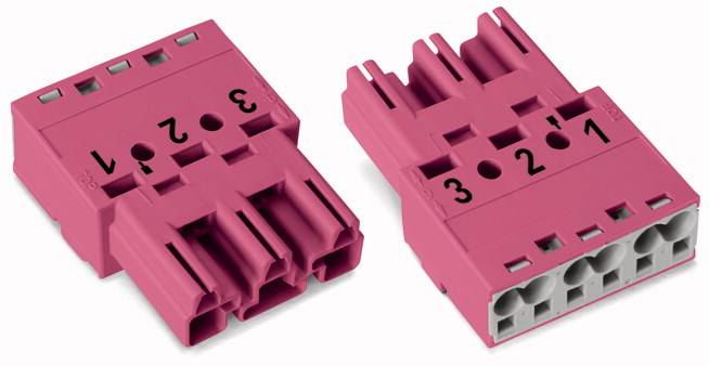 WAGO 770-293 Netz-Steckverbinder WINSTA MIDI Stecker, gerade Gesamtpolzahl: 3 25A Pink 100St.