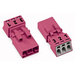 WAGO 890-293 Netz-Steckverbinder WINSTA MINI Stecker, gerade Gesamtpolzahl: 3 16A Pink 50St.