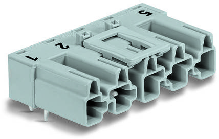WAGO 770-855/011-000/060-000 Netz-Steckverbinder WINSTA MIDI Stecker, Einbau horizontal Gesamtpolzahl: 5 25A Grau 50St.