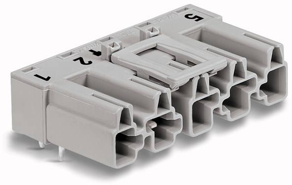 WAGO 770-855/011-000/064-000 Netz-Steckverbinder WINSTA MIDI Stecker, Einbau horizontal Gesamtpolzahl: 5 25A Grau 50St.