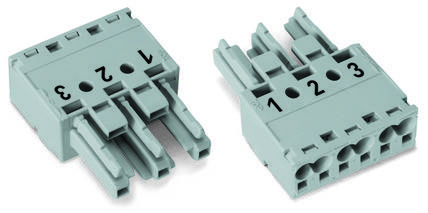 WAGO 770-203 Netz-Steckverbinder WINSTA MIDI Buchse, gerade Gesamtpolzahl: 3 25A Schwarz 100St.