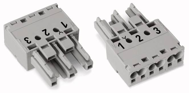 WAGO 770-243/081-000 Netz-Steckverbinder WINSTA MIDI Buchse, gerade Gesamtpolzahl: 3 25A Grau 100St.