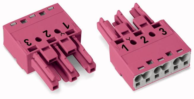 WAGO 770-283/082-000 Netz-Steckverbinder WINSTA MIDI Buchse, gerade Gesamtpolzahl: 3 25 A Pink 100 St.