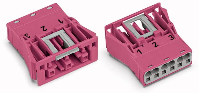 WAGO 770-783 Netz-Steckverbinder WINSTA MIDI Buchse, gerade Gesamtpolzahl: 3 25A Pink 100St.