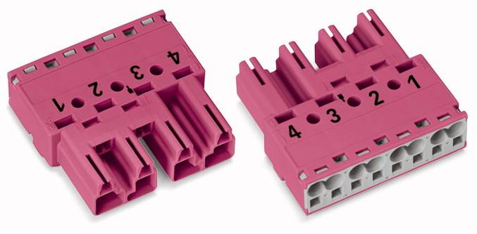 WAGO 770-294 Netz-Steckverbinder WINSTA MIDI Stecker, gerade Gesamtpolzahl: 4 25A Pink 50St.