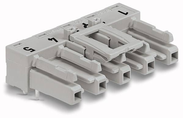 WAGO 770-845/011-000/060-000 Netz-Steckverbinder WINSTA MIDI Buchse, Einbau horizontal Gesamtpolzahl: 5 25A Grau 50St.