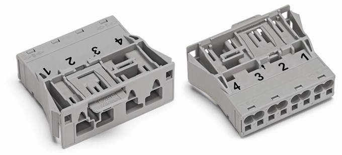 WAGO 770-754 Netz-Steckverbinder WINSTA MIDI Stecker, gerade Gesamtpolzahl: 4 25A Grau 100St.