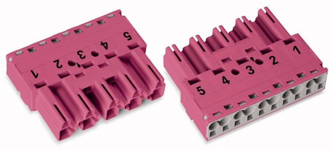 WAGO 770-295 Netz-Steckverbinder WINSTA MIDI Stecker, gerade Gesamtpolzahl: 5 25A Pink 50St.