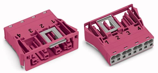 WAGO 770-784 Netz-Steckverbinder WINSTA MIDI Buchse, gerade Gesamtpolzahl: 4 25A Pink 100St.